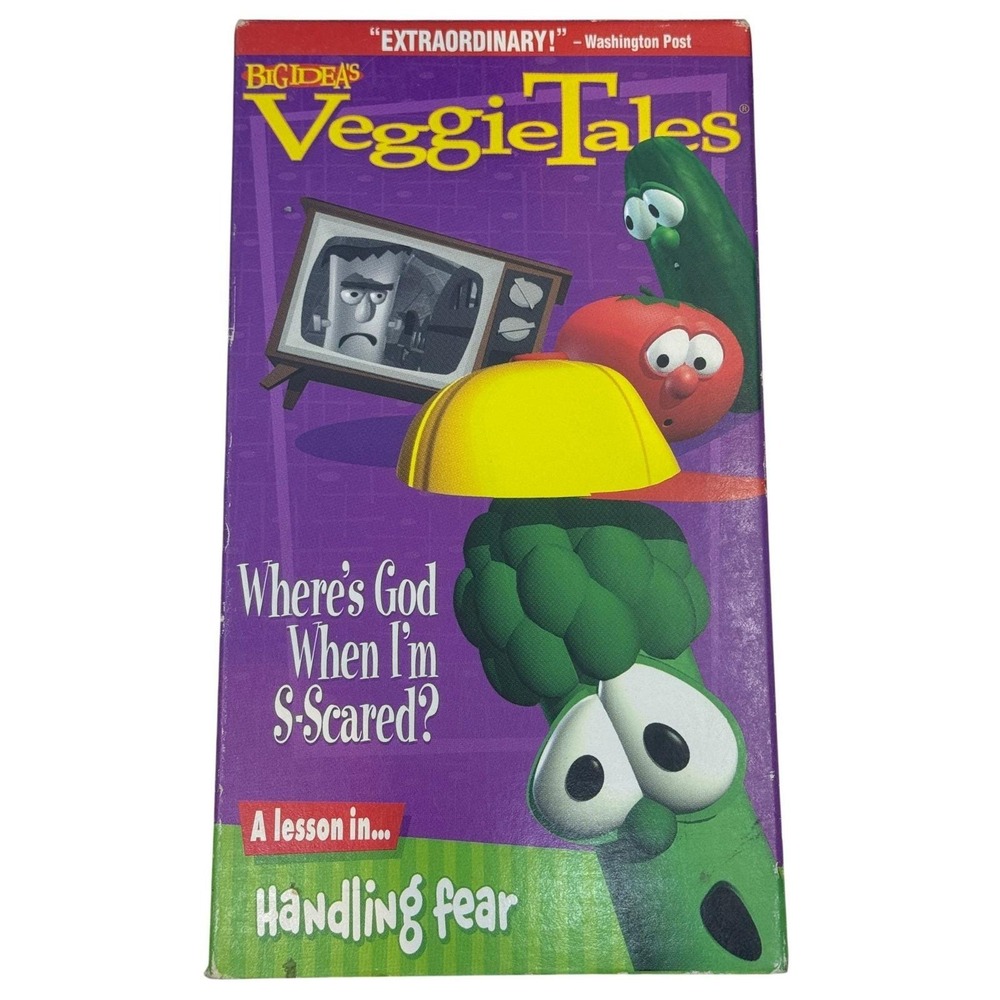 VeggieTales Where's God When I'm S-Scared? VHS Big Idea Handling Fear Stock 2124
